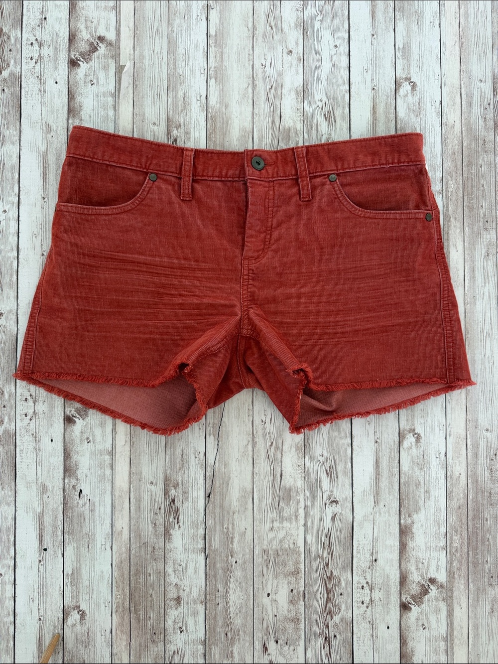 Carve Designs Women's Oahu Corduroy Shorts sz 8 Rust Red Cutoff 4" Stretch